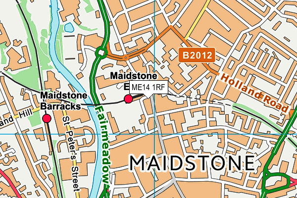 Fit4less (Maidstone) (Closed) map (ME14 1RF) - OS VectorMap District (Ordnance Survey)