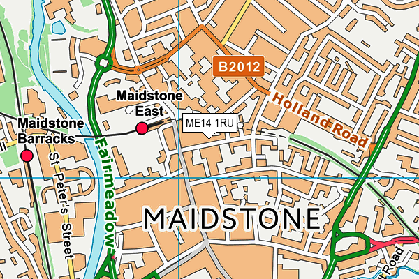 Maidstone Working Mens Club And Institution map (ME14 1RU) - OS VectorMap District (Ordnance Survey)