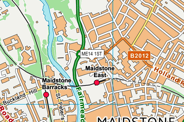 ME14 1ST map - OS VectorMap District (Ordnance Survey)