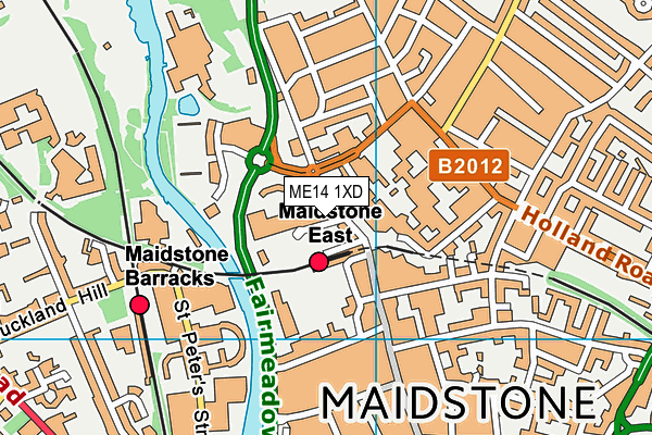 ME14 1XD map - OS VectorMap District (Ordnance Survey)