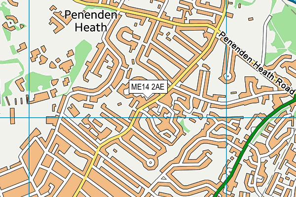 ME14 2AE map - OS VectorMap District (Ordnance Survey)