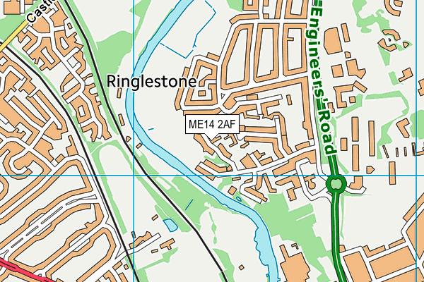 ME14 2AF map - OS VectorMap District (Ordnance Survey)