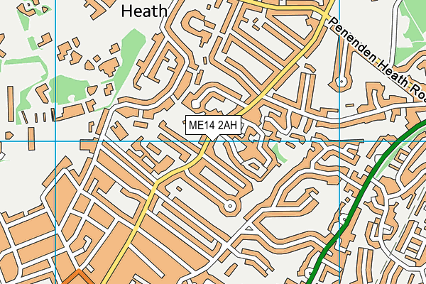 ME14 2AH map - OS VectorMap District (Ordnance Survey)