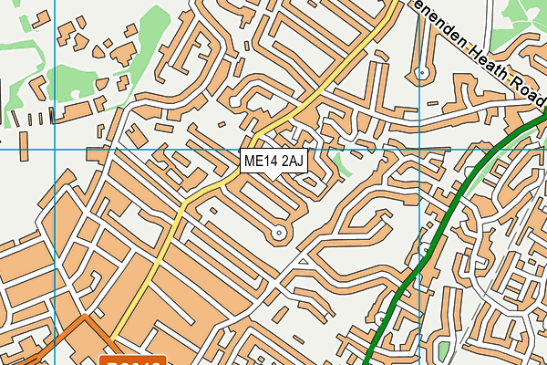 ME14 2AJ map - OS VectorMap District (Ordnance Survey)