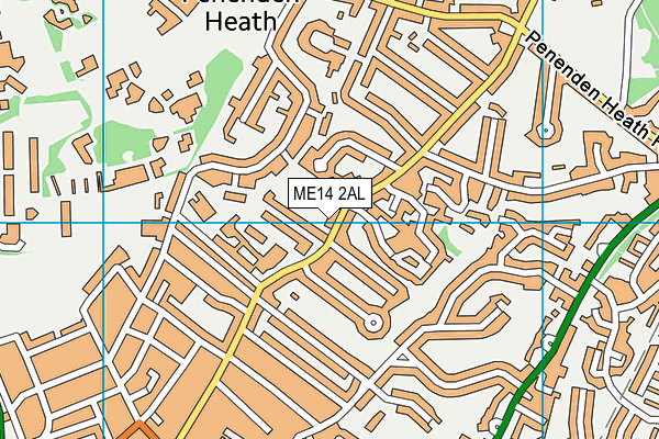 ME14 2AL map - OS VectorMap District (Ordnance Survey)