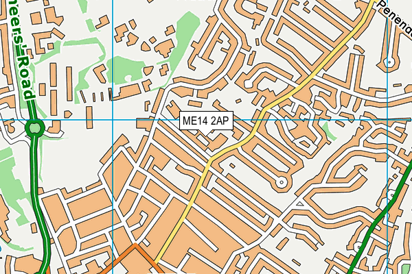 ME14 2AP map - OS VectorMap District (Ordnance Survey)