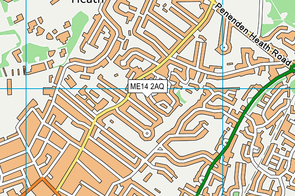 ME14 2AQ map - OS VectorMap District (Ordnance Survey)
