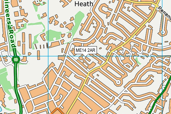 ME14 2AR map - OS VectorMap District (Ordnance Survey)