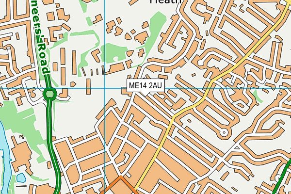 ME14 2AU map - OS VectorMap District (Ordnance Survey)