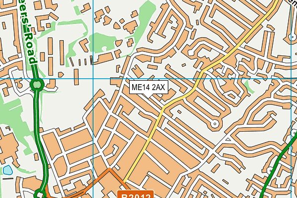 ME14 2AX map - OS VectorMap District (Ordnance Survey)