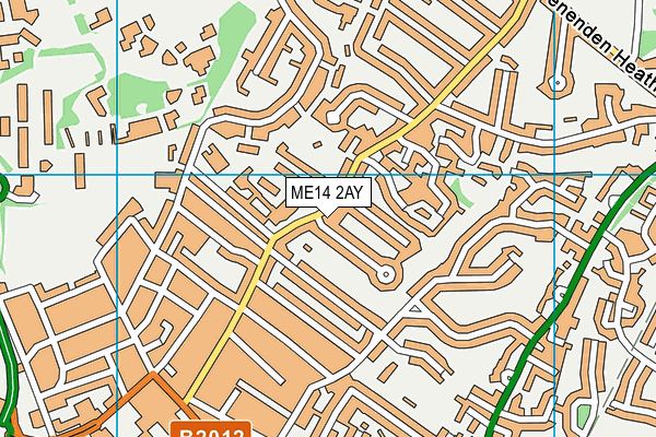 ME14 2AY map - OS VectorMap District (Ordnance Survey)