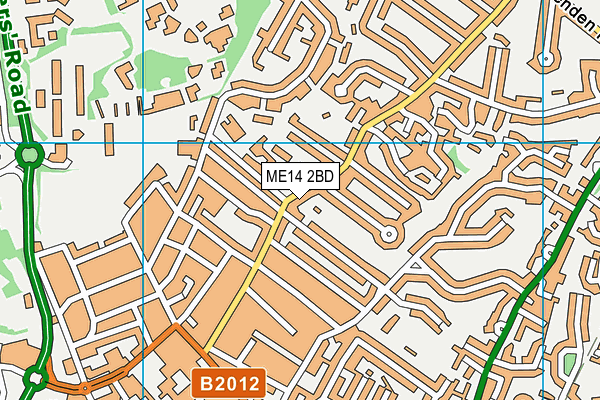 ME14 2BD map - OS VectorMap District (Ordnance Survey)