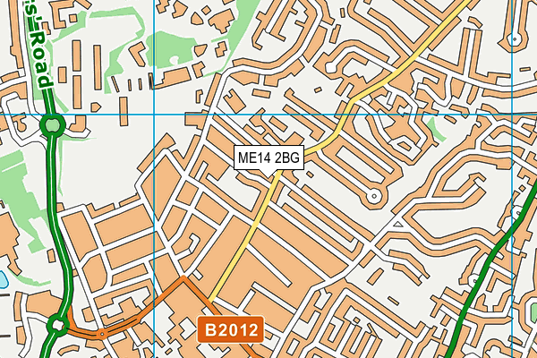 ME14 2BG map - OS VectorMap District (Ordnance Survey)