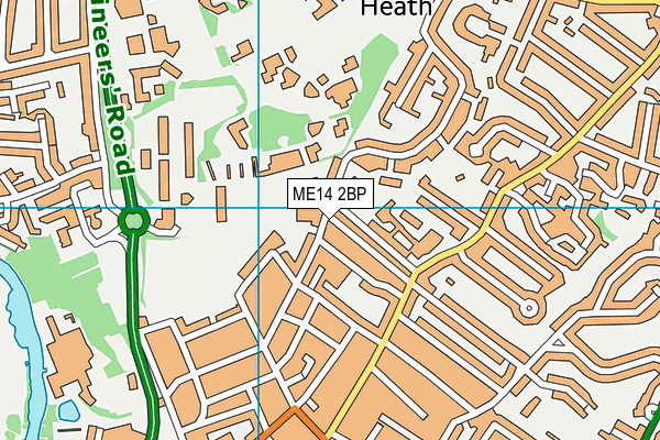 ME14 2BP map - OS VectorMap District (Ordnance Survey)