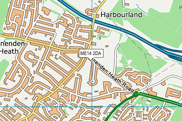 ME14 2DA map - OS VectorMap District (Ordnance Survey)