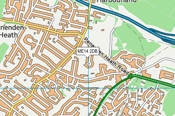 ME14 2DB map - OS VectorMap District (Ordnance Survey)