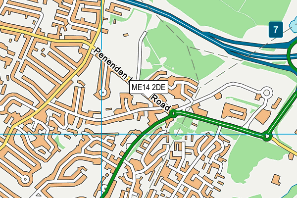 ME14 2DE map - OS VectorMap District (Ordnance Survey)