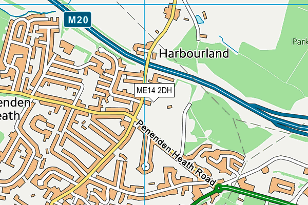 Penenden Heath map (ME14 2DH) - OS VectorMap District (Ordnance Survey)