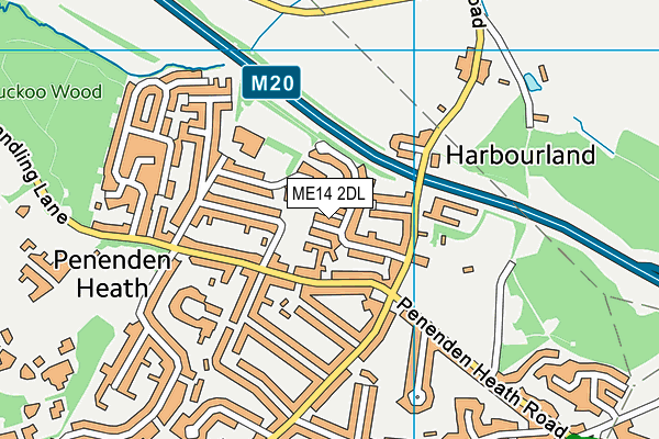 ME14 2DL map - OS VectorMap District (Ordnance Survey)