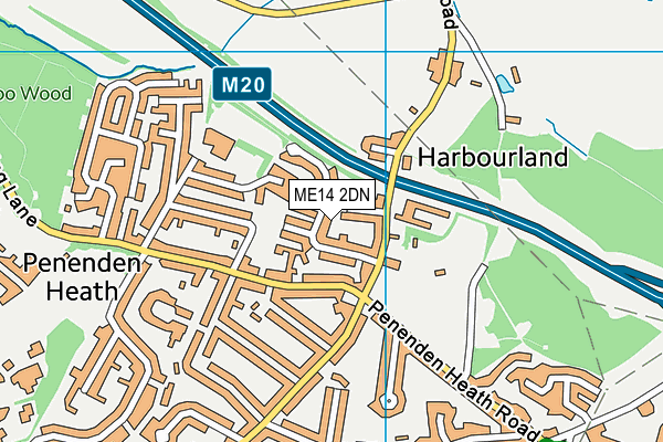 ME14 2DN map - OS VectorMap District (Ordnance Survey)