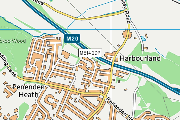 ME14 2DP map - OS VectorMap District (Ordnance Survey)