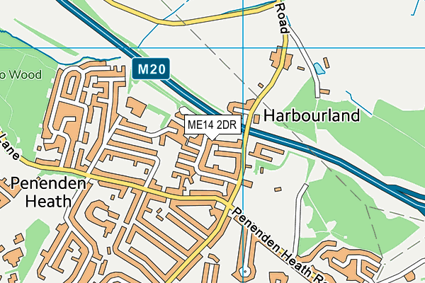 ME14 2DR map - OS VectorMap District (Ordnance Survey)