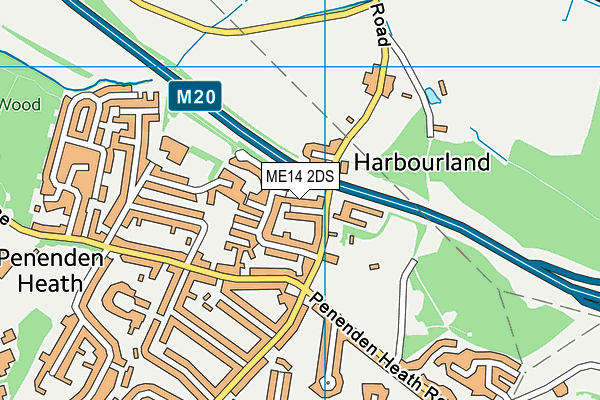 ME14 2DS map - OS VectorMap District (Ordnance Survey)