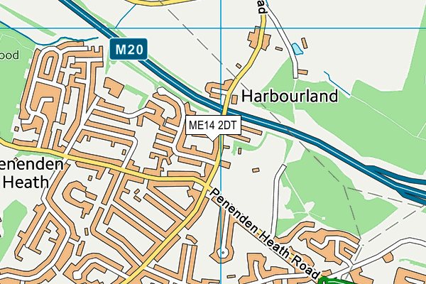 ME14 2DT map - OS VectorMap District (Ordnance Survey)