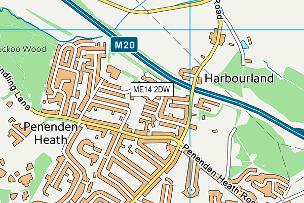 ME14 2DW map - OS VectorMap District (Ordnance Survey)