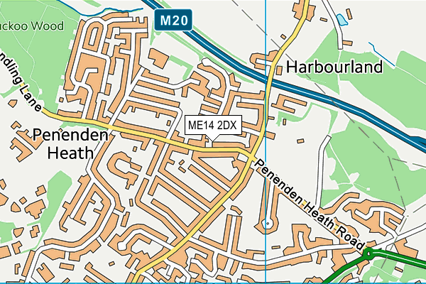 ME14 2DX map - OS VectorMap District (Ordnance Survey)