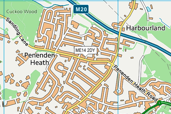 ME14 2DY map - OS VectorMap District (Ordnance Survey)