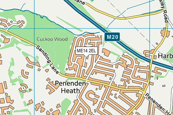 ME14 2EL map - OS VectorMap District (Ordnance Survey)