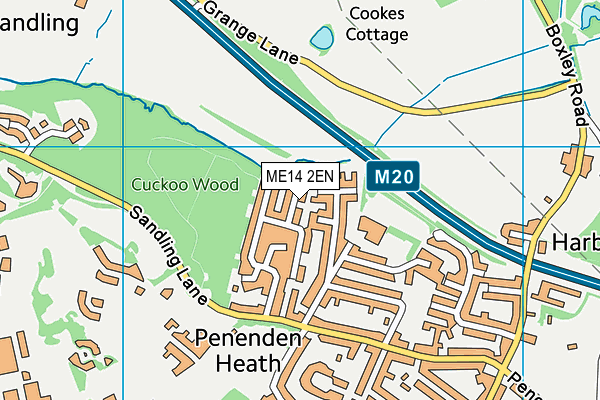 ME14 2EN map - OS VectorMap District (Ordnance Survey)