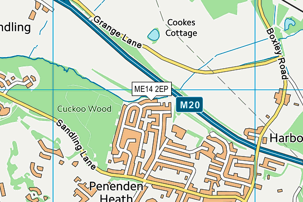 ME14 2EP map - OS VectorMap District (Ordnance Survey)