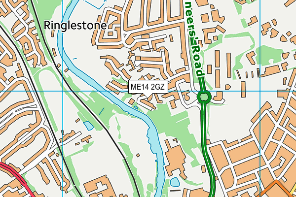 ME14 2GZ map - OS VectorMap District (Ordnance Survey)