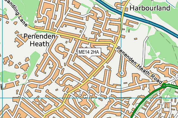 ME14 2HA map - OS VectorMap District (Ordnance Survey)