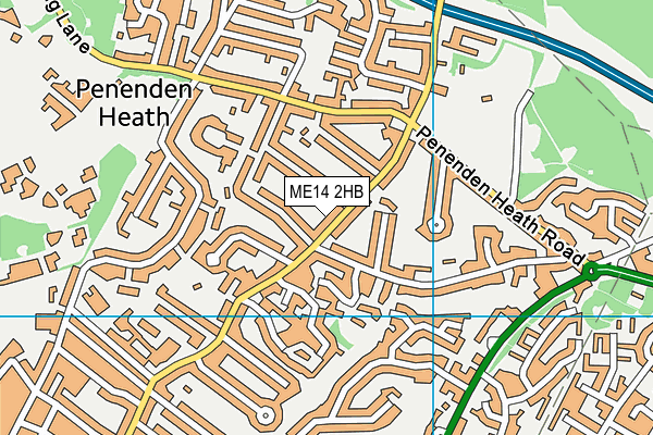 ME14 2HB map - OS VectorMap District (Ordnance Survey)