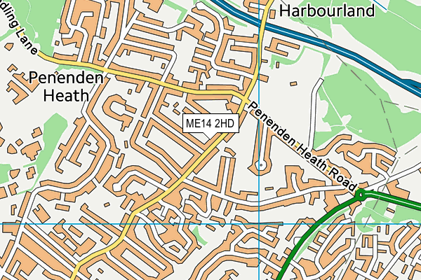 ME14 2HD map - OS VectorMap District (Ordnance Survey)