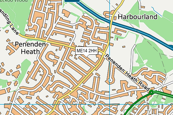 ME14 2HH map - OS VectorMap District (Ordnance Survey)