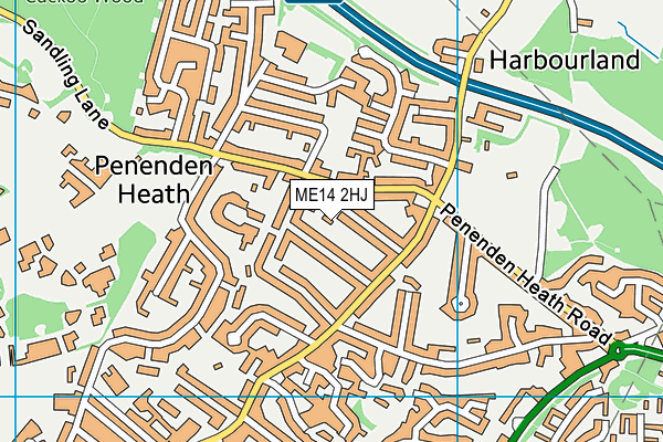 ME14 2HJ map - OS VectorMap District (Ordnance Survey)