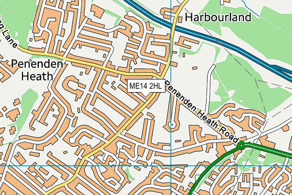 ME14 2HL map - OS VectorMap District (Ordnance Survey)