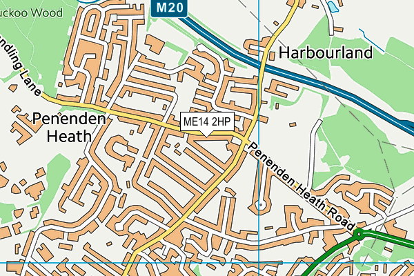 ME14 2HP map - OS VectorMap District (Ordnance Survey)