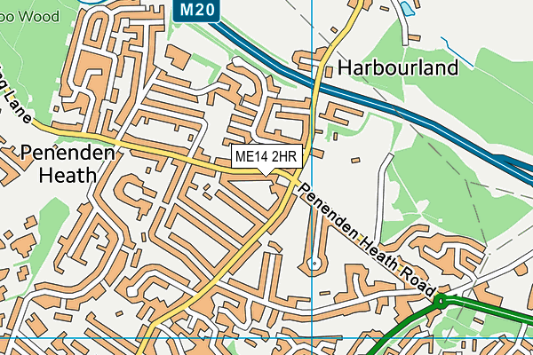 ME14 2HR map - OS VectorMap District (Ordnance Survey)