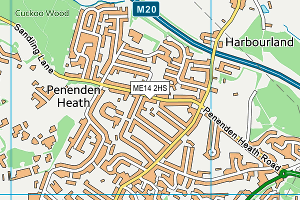 ME14 2HS map - OS VectorMap District (Ordnance Survey)