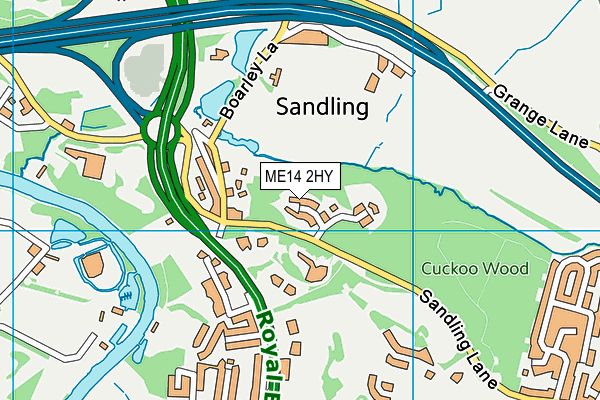 ME14 2HY map - OS VectorMap District (Ordnance Survey)