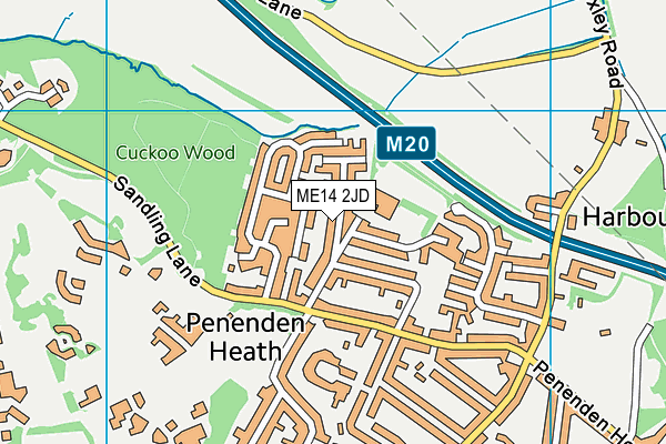 ME14 2JD map - OS VectorMap District (Ordnance Survey)