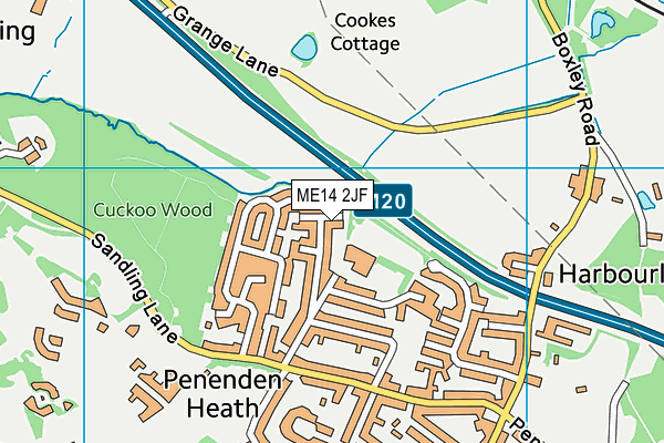 ME14 2JF map - OS VectorMap District (Ordnance Survey)