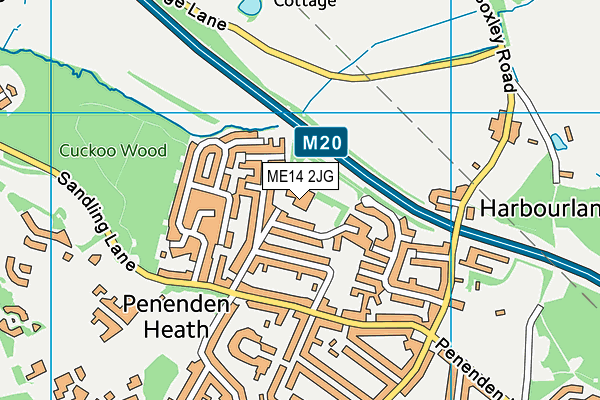 ME14 2JG map - OS VectorMap District (Ordnance Survey)