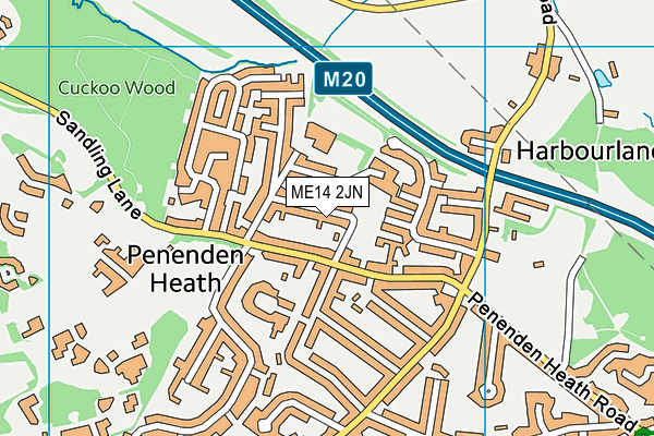 ME14 2JN map - OS VectorMap District (Ordnance Survey)