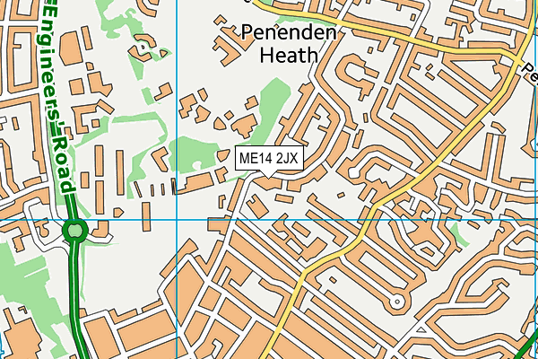 ME14 2JX map - OS VectorMap District (Ordnance Survey)